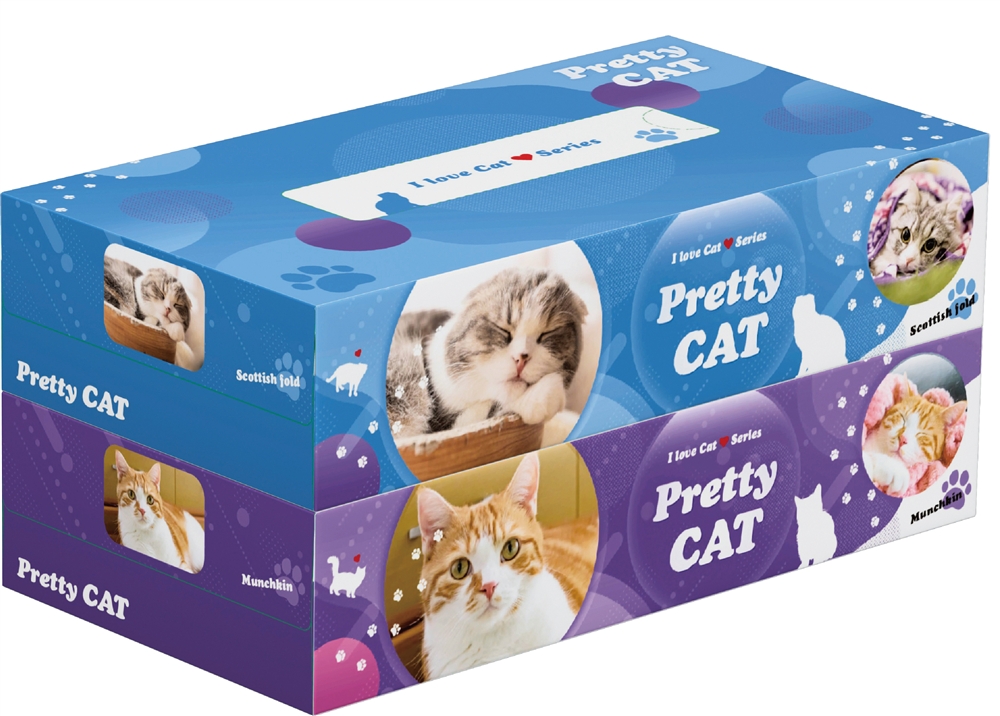 プリティキャットBOXティッシュ130Ｗ2個組