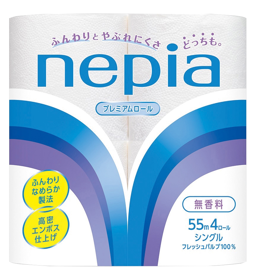 ネピアプレミアムロールトイレット４ロールシングル（５５ｍ）