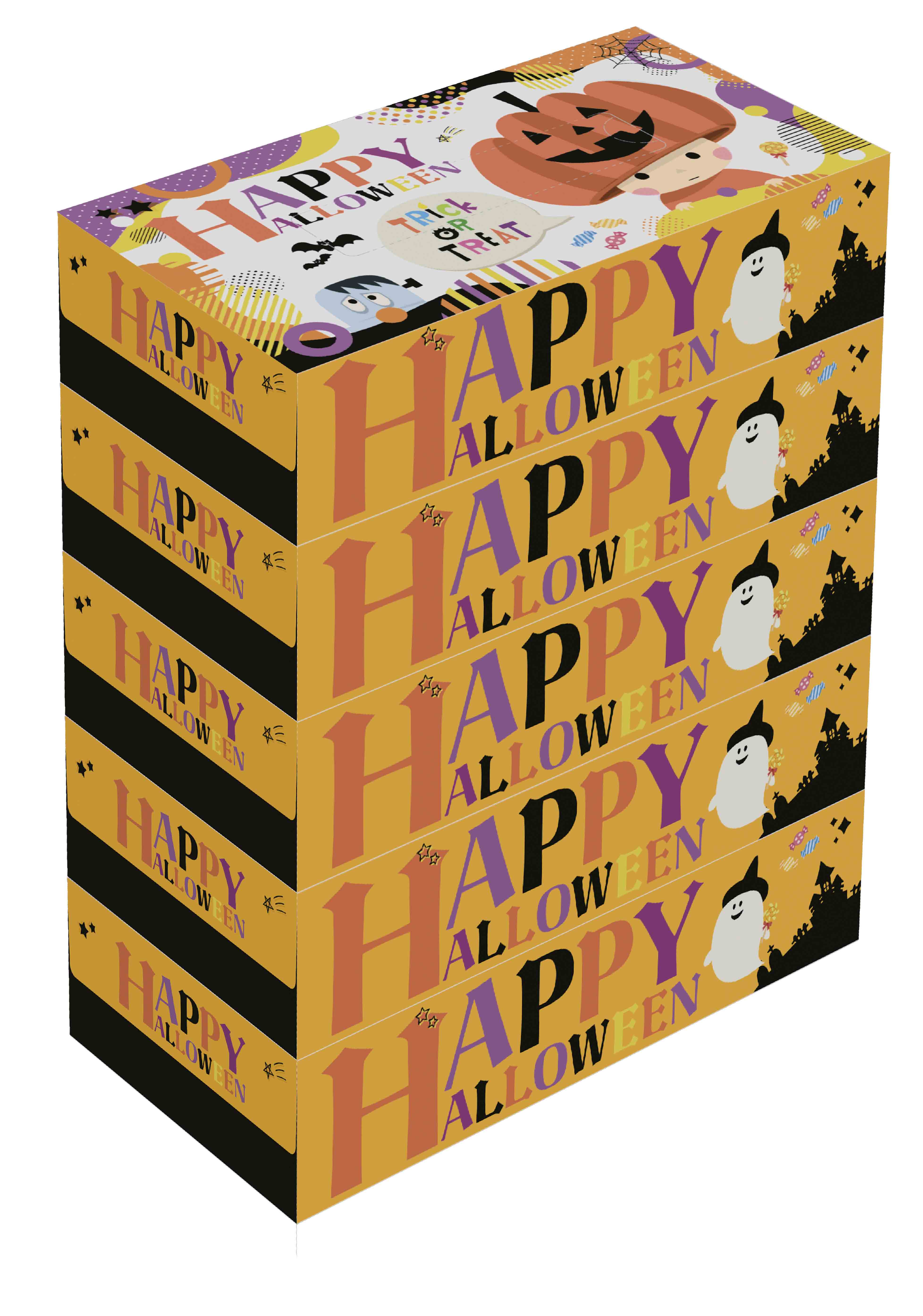 ハッピーハロウィンBOXティッシュ5個組
