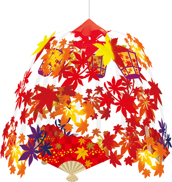 ぼんぼり紅葉2段センター