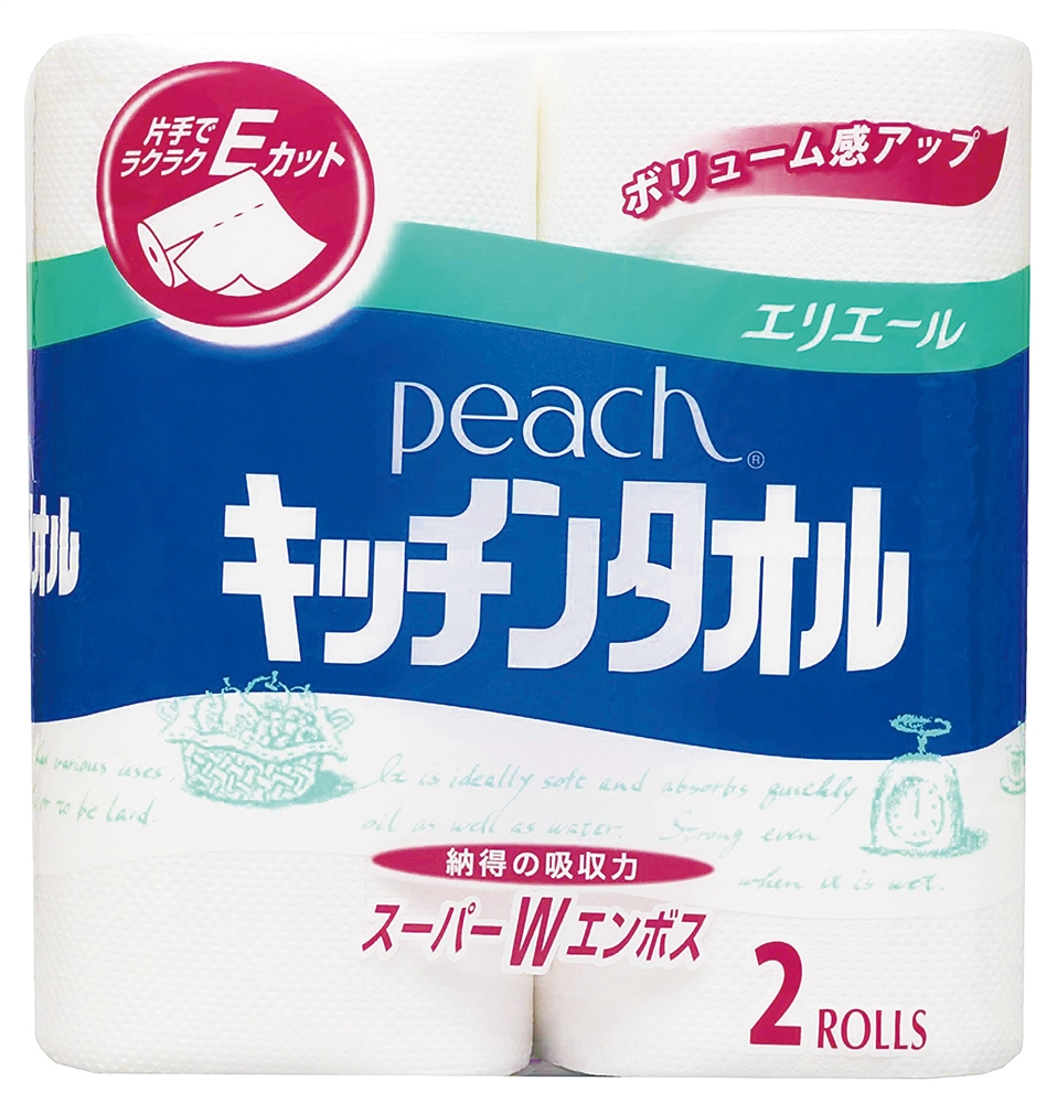 エリエールピーチキッチンタオル2ロール（50カット）