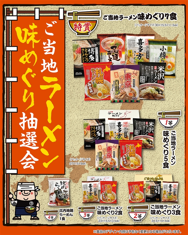 ご当地ラーメン味めぐり抽選１００人用