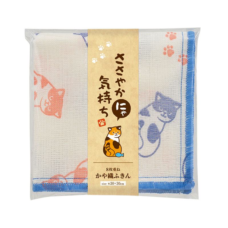 ささやかにゃ気持ち かや織ふきん