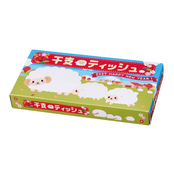新春縁起BOXティッシュ40W 未