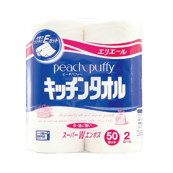 エリエール ピーチパフィーキッチンタオル2ロール