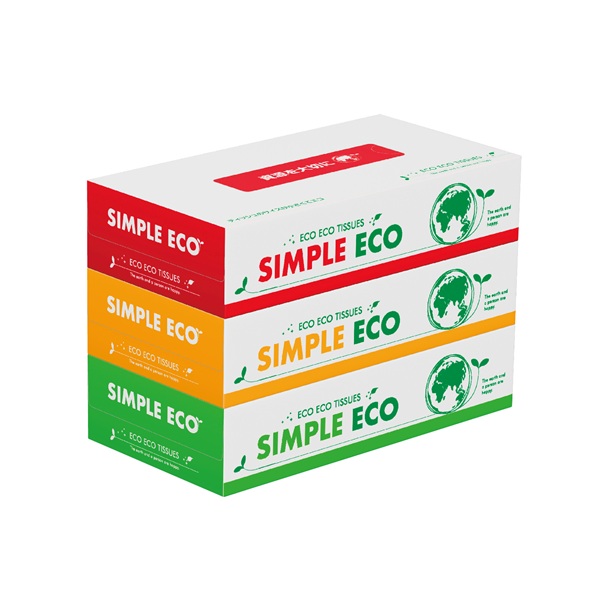 シンプルエコティッシュ100W3個組