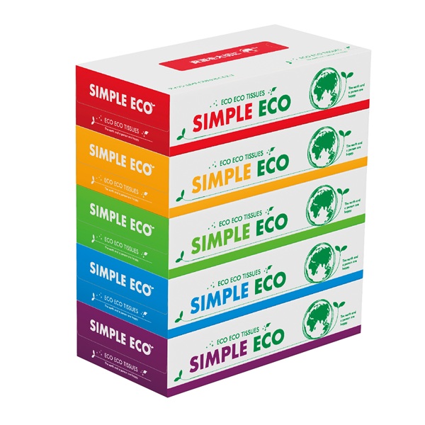 シンプルエコティッシュ100W5個組