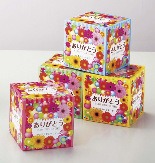 ありがとうキューブBOXティッシュ50W