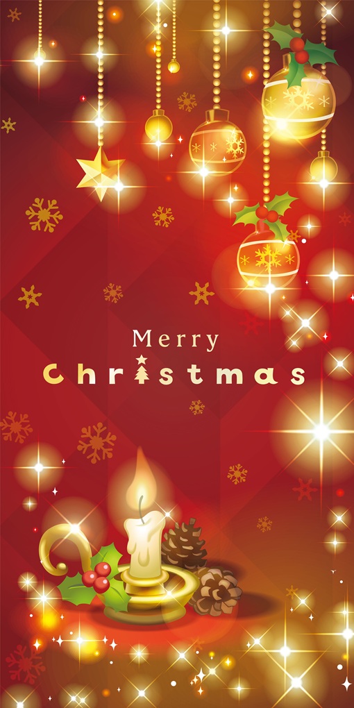 タペストリー(防炎)クリスマスキャンドル