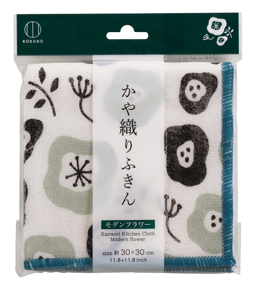 かや織ふきん1枚(モダンフラワー)