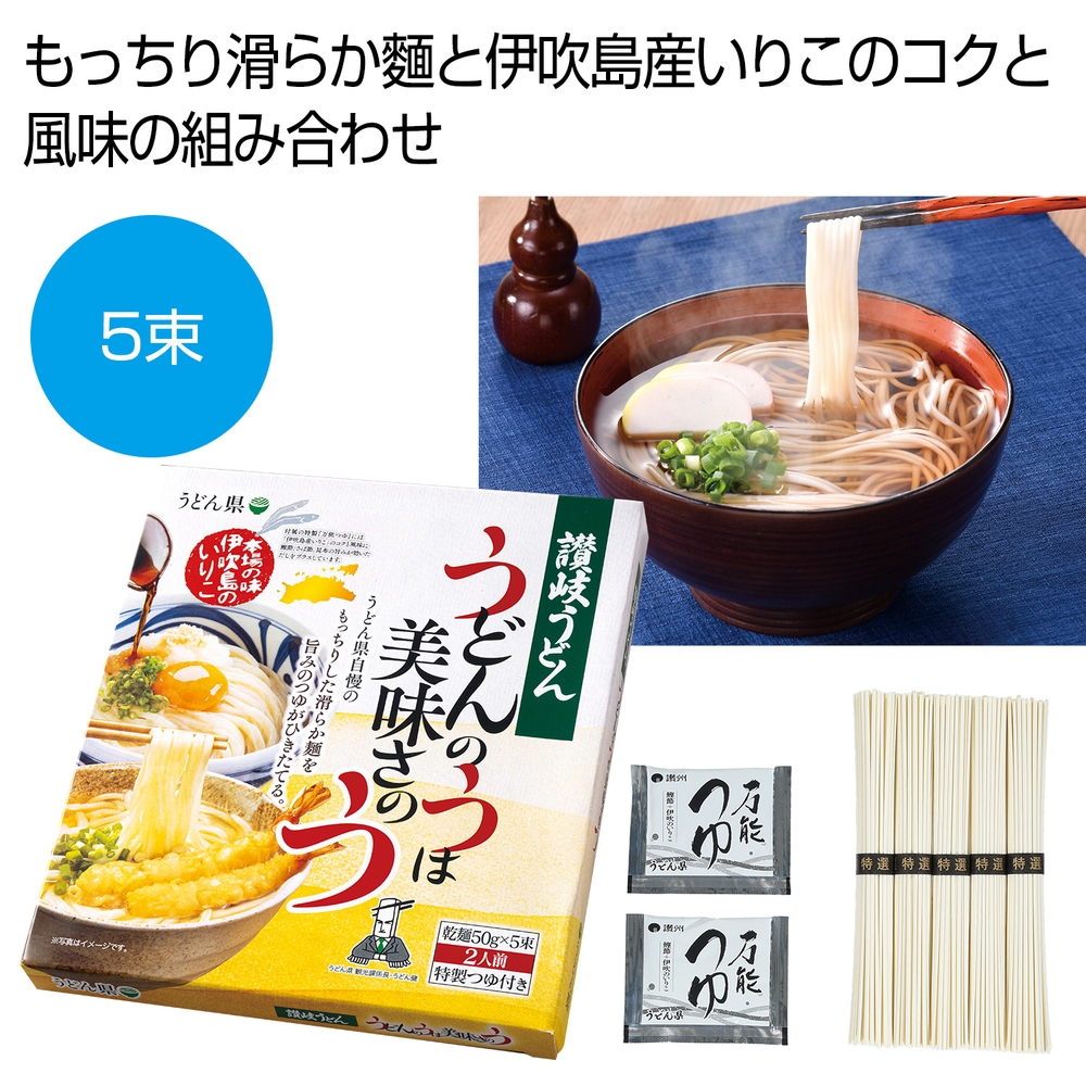 うどん県 讃岐うどん5束つゆ付