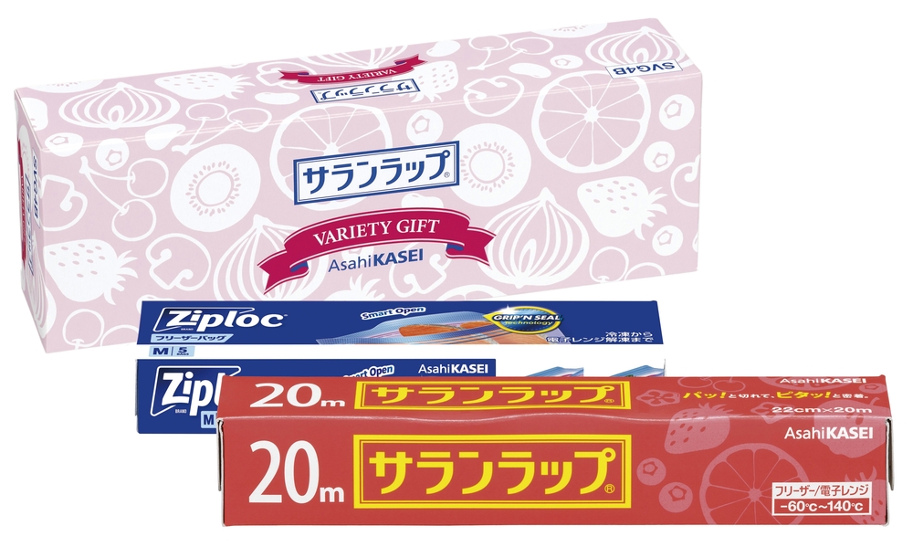 サランラップ(22cm×20m)&ジップロックフリーザーバッグ(M5枚)セット