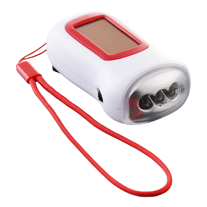 新・ソーラー＆ダイナモＬＥＤライト（ホワイト×レッド）