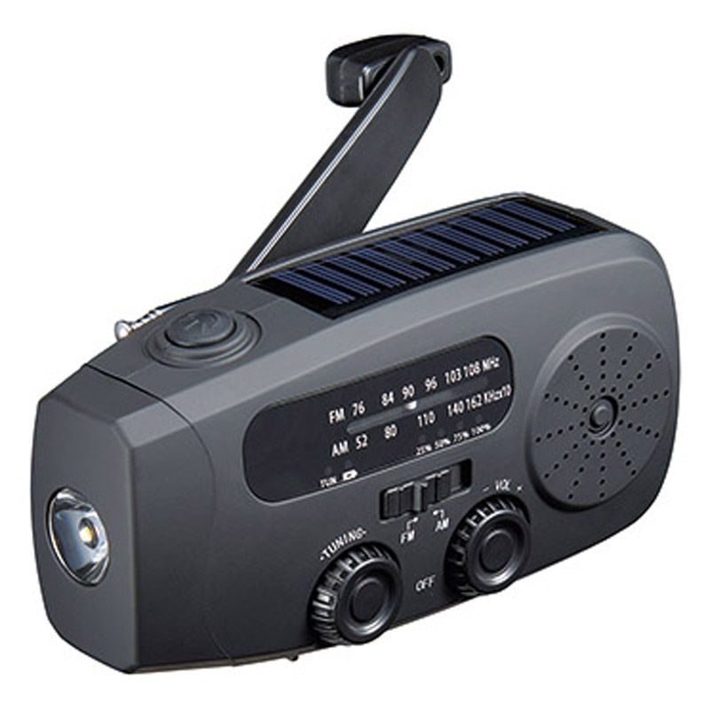 ラジオ付き手回し充電ライト