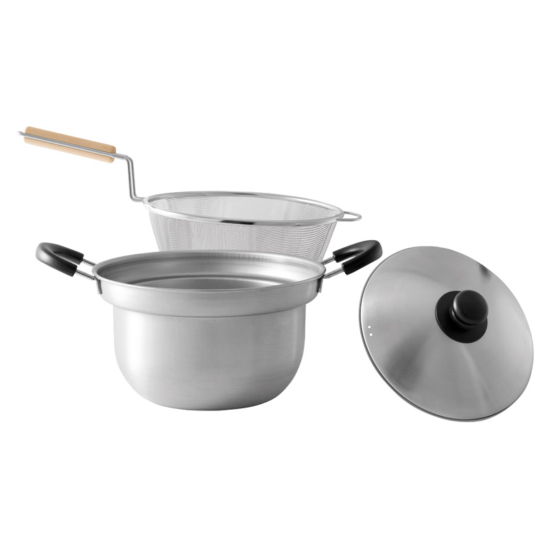 ダンチュウ 木柄ザル付鍋セット22㎝