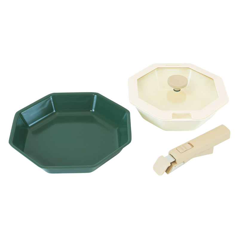 オクティナ IH対応着脱ハンドルセラミック八角パン2点セット