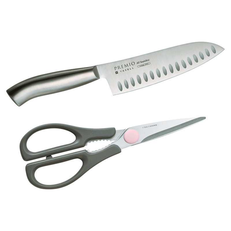 プレミオ オールステンレス三徳･キッチンバサミセット