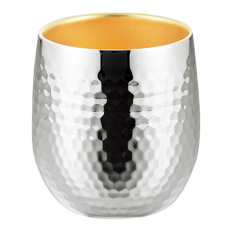 燕熟の技 ステンレス二重ロックカップ250ml（内面金メッキ）