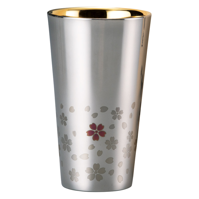 さくら街道 ステンレス二重タンブラー（内面金メッキ） 300ml