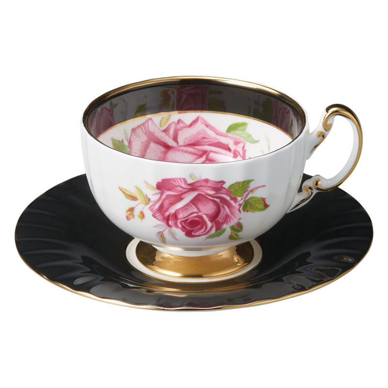 エインズレイ ローザセンティフォーリア ティーカップ&ソーサー