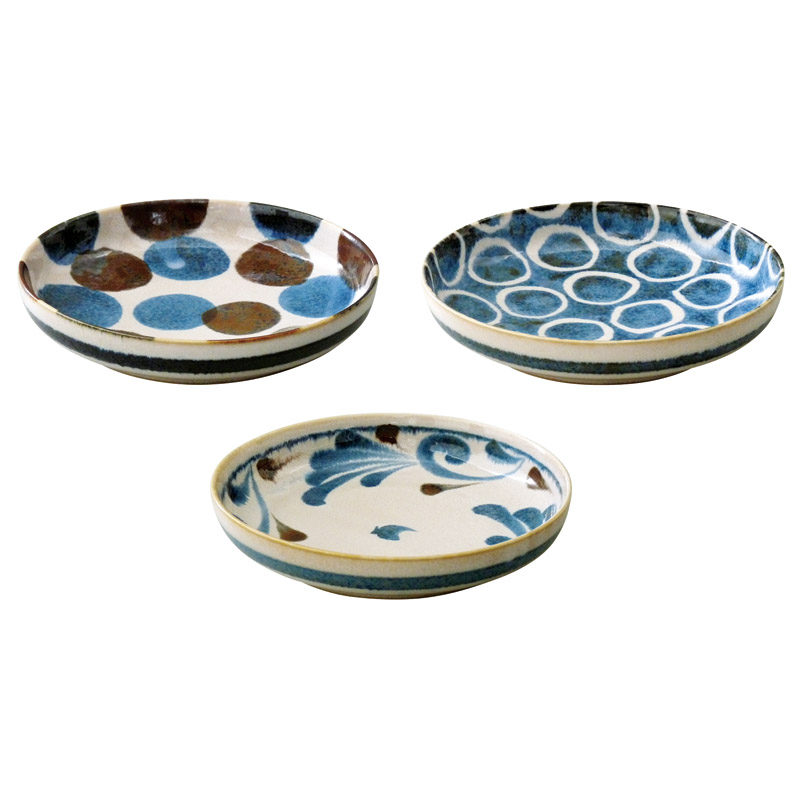 Brush Blue 筆青 トリオパスタボウル