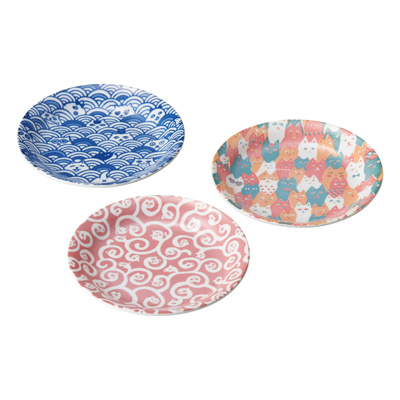 愛sayama ねこだらけ デザート皿3枚組セット