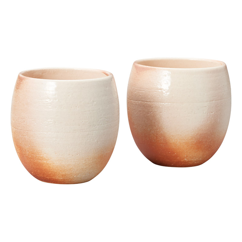 信楽焼 Scarlet 緋色 ぽってりカップペア