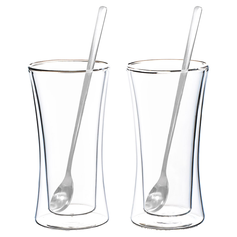ウェルナーマイスター 耐熱二重ガラスタンブラー&ロングスプーンペアセット