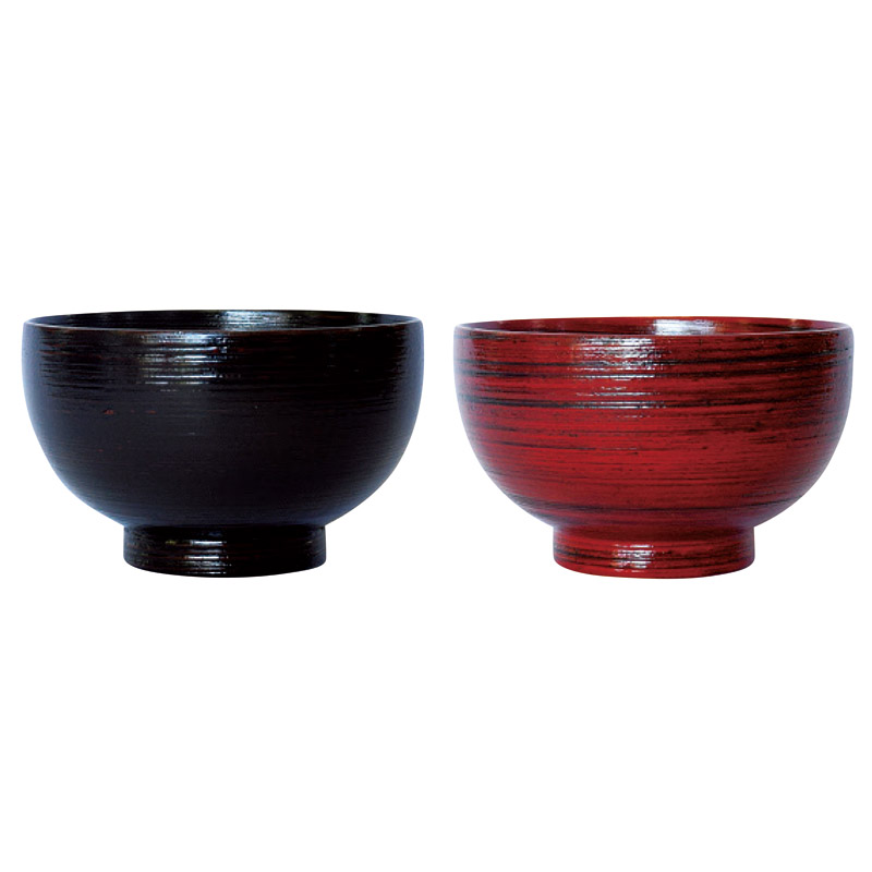 山中塗 食洗機対応 総刷毛目汁椀ペアセット