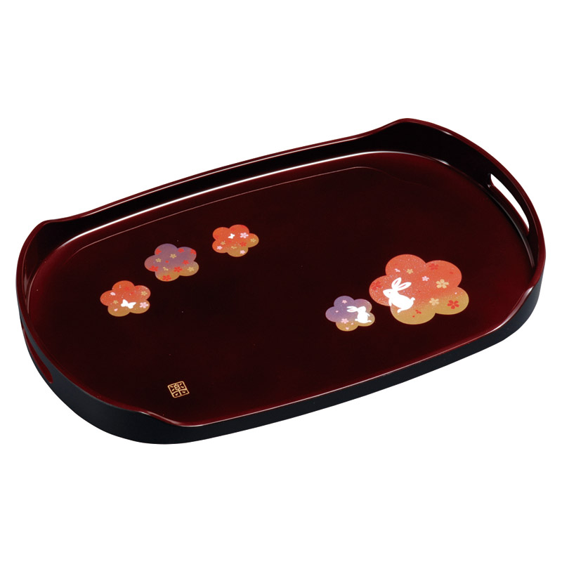 紀州塗 宴うさぎ 15.0長手盆