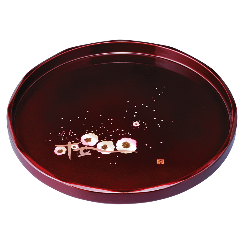 紀州塗 玉虫塗 桜 10.0丸盆