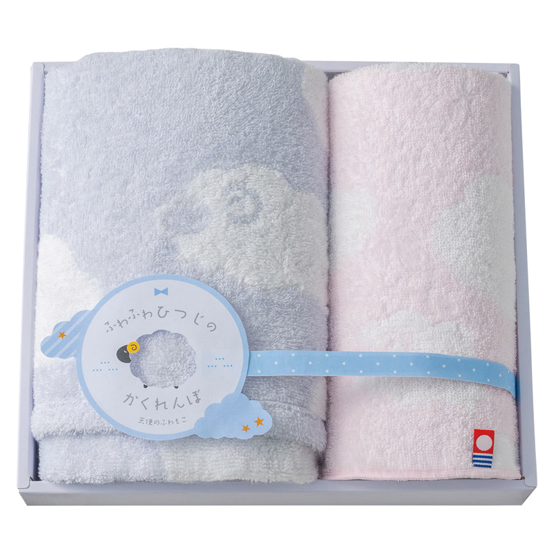 天使のふわもこ ふわふわひつじのかくれんぼ フェイス1P･タオルハンカチ1P