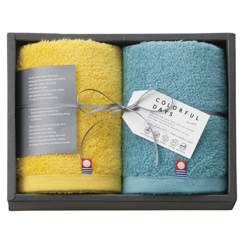 カラフルデイズ フェイスタオル2P