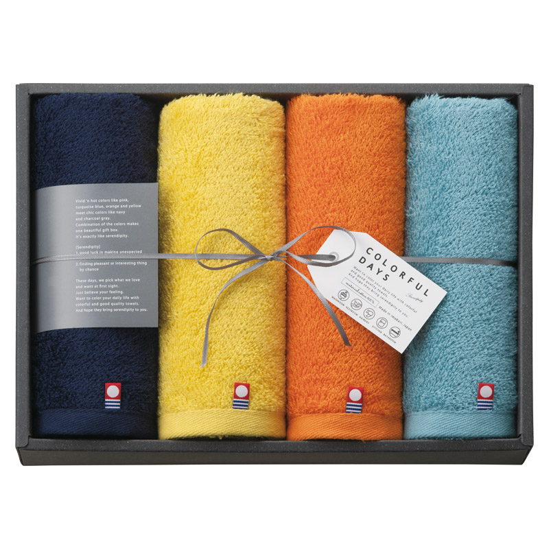 カラフルデイズ フェイスタオル4P