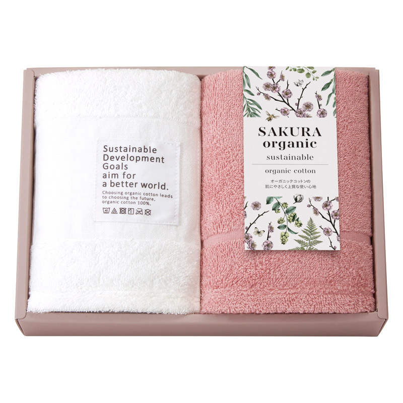 スーパーふわっと40 オーガニックコットン今治フェイス1P･ハンドタオル1P