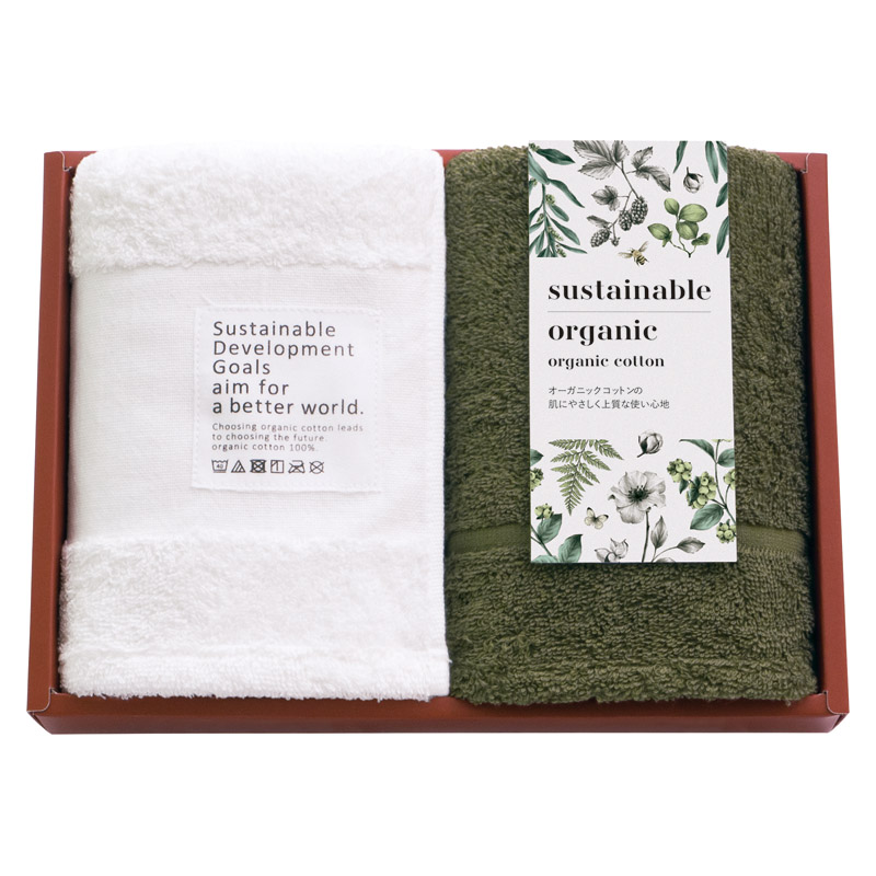 スーパーふわっと40 オーガニックコットン今治フェイス1P･ハンドタオル1P