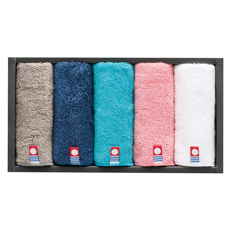 フェルガナコットン 今治カラータオルハンカチ5P