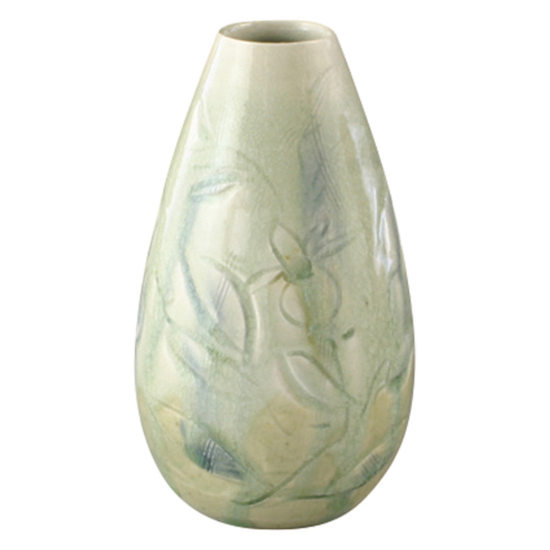 京焼･清水焼 灰釉草花紋 花入