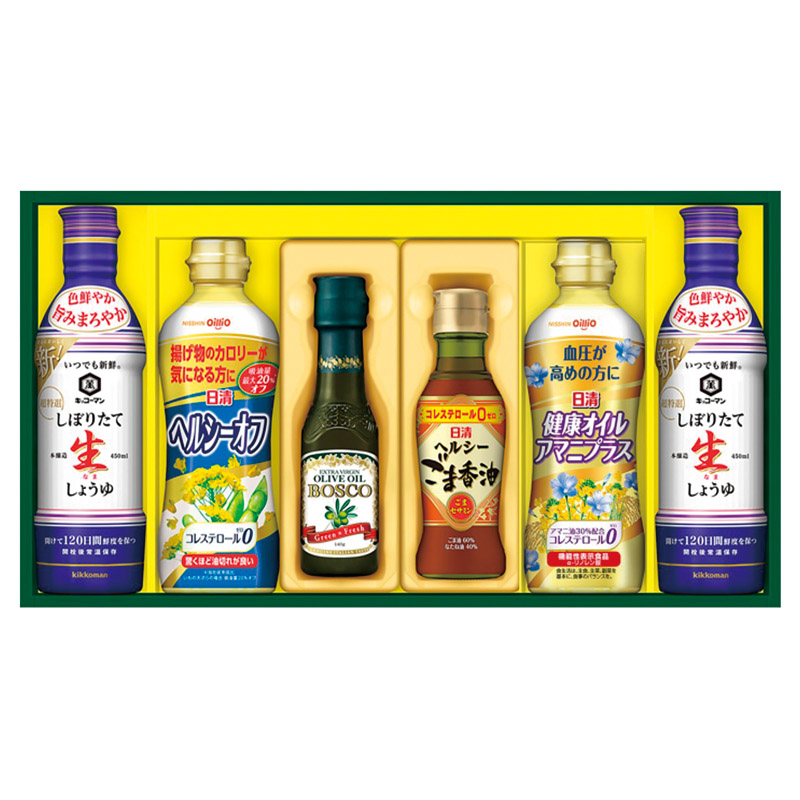 日清オイリオ バラエティオイル&キッコーマンしぼりたて生しょうゆギフト
