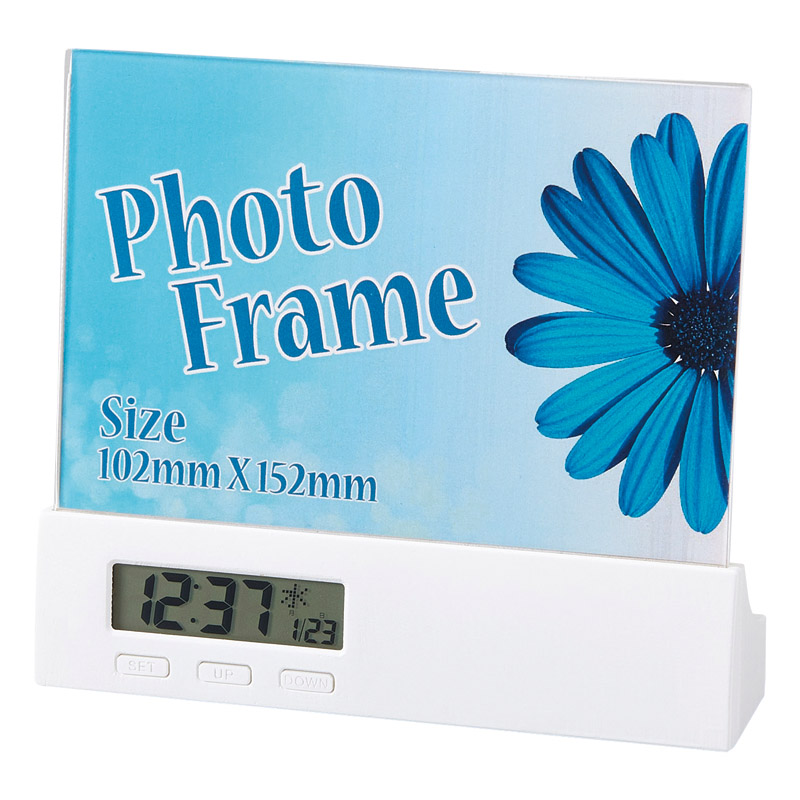 デジタル電波クロックフォトスタンド メニモ