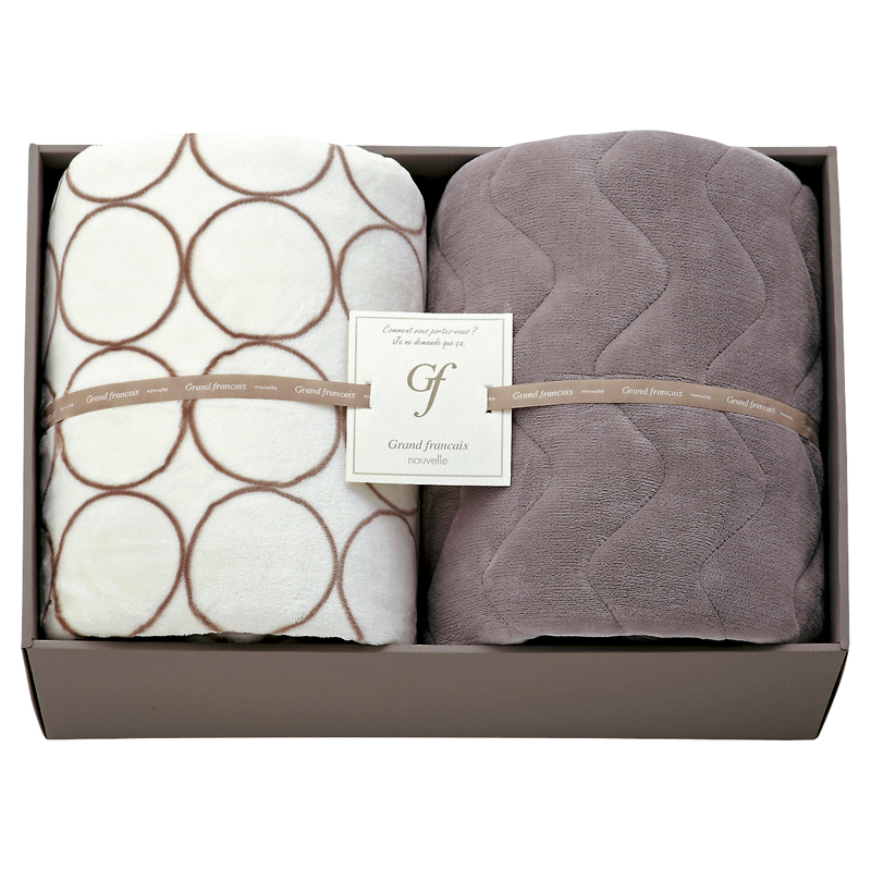 グランフランセヌーベル ハイソフトタッチ マイヤー毛布&吸湿発熱綿入り敷パット