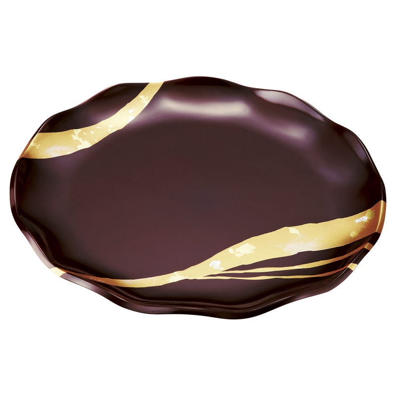 純金箔工芸 溜塗 金彩 なごみ盛器