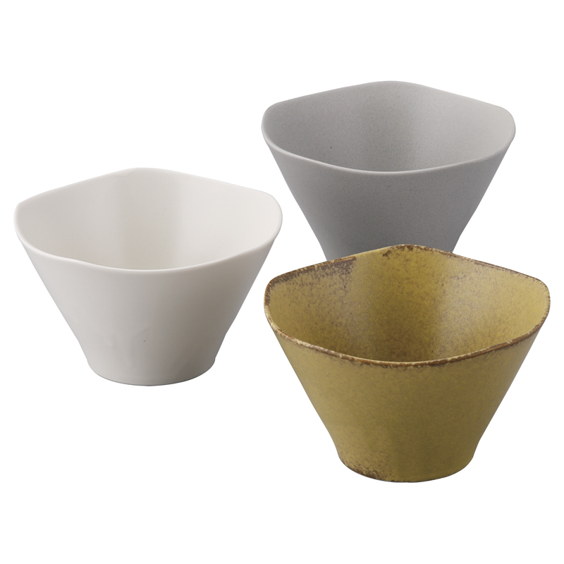 和の美 波型ボウル3個組