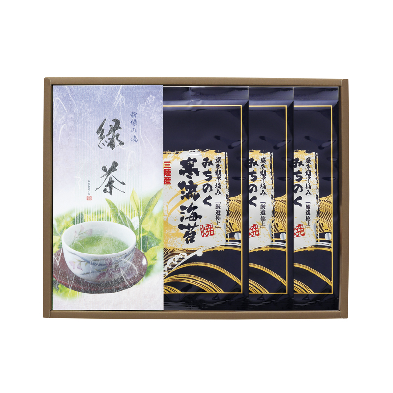 みのり工房 みちのく寒流のり・鹿児島茶 詰合せ